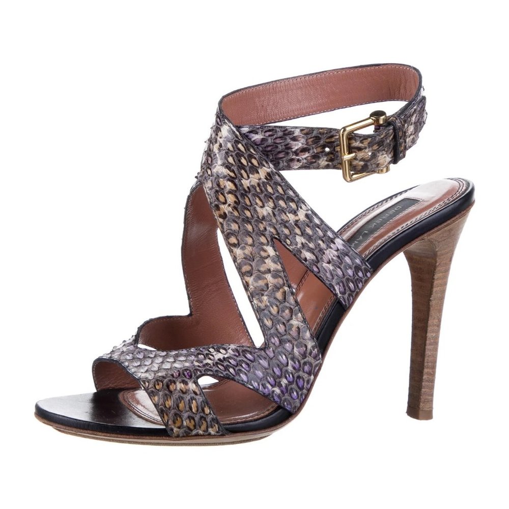 Derek Lam Freda Snakeskin Heel Sandals